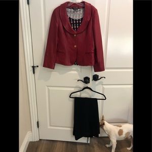 Leather Anne Klein Jacket Shirt & Pants